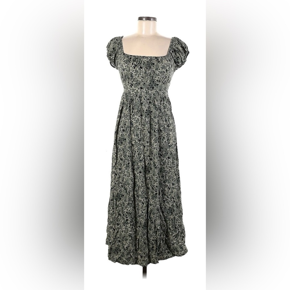 Sozy Juniper Midi Dress - Gray Paisley Size Medium